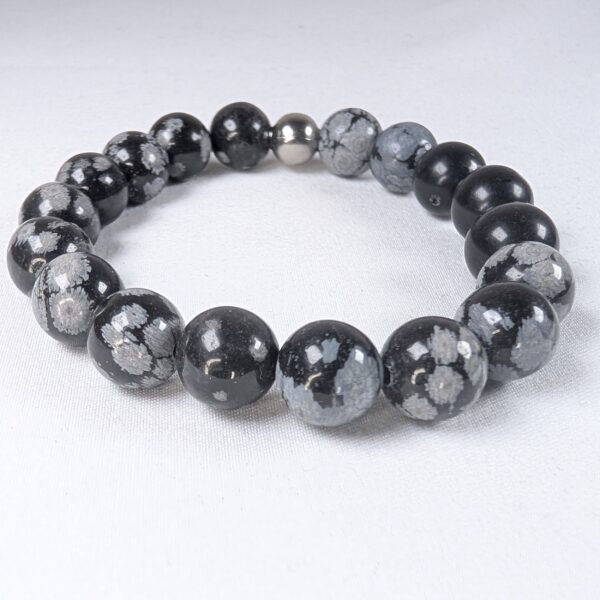 Bracelet Obsidienne neige – Image 2