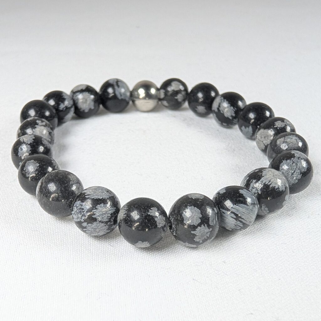 Bracelet Obsidienne neige